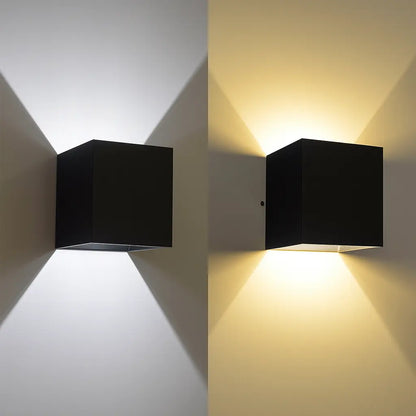 Applique murale extérieure LED design noir – Étanche IP65 lumière haut bas