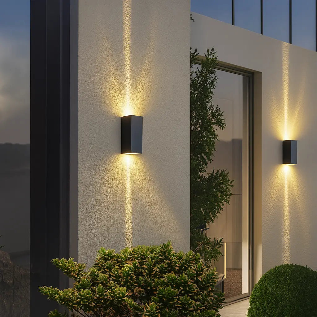 Applique murale extérieure LED noire – éclairage haut et bas design