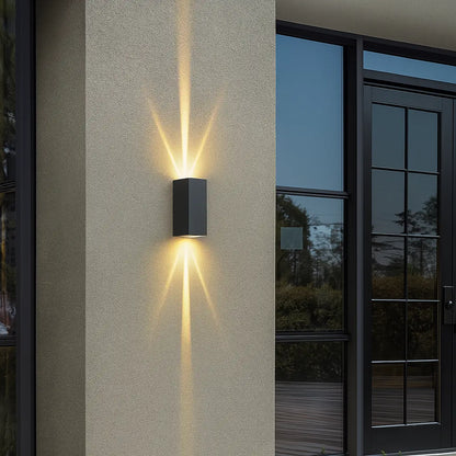 Applique murale extérieure LED noire – éclairage haut et bas design