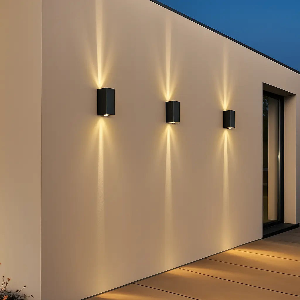 Applique murale extérieure LED noire – éclairage haut et bas design