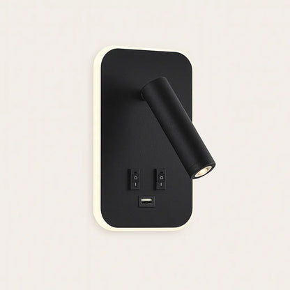 Applique murale avec liseuse LED orientable et port USB – Design moderne pour tête de lit