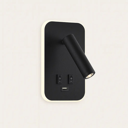 Applique murale avec liseuse LED orientable et port USB – Design moderne pour tête de lit