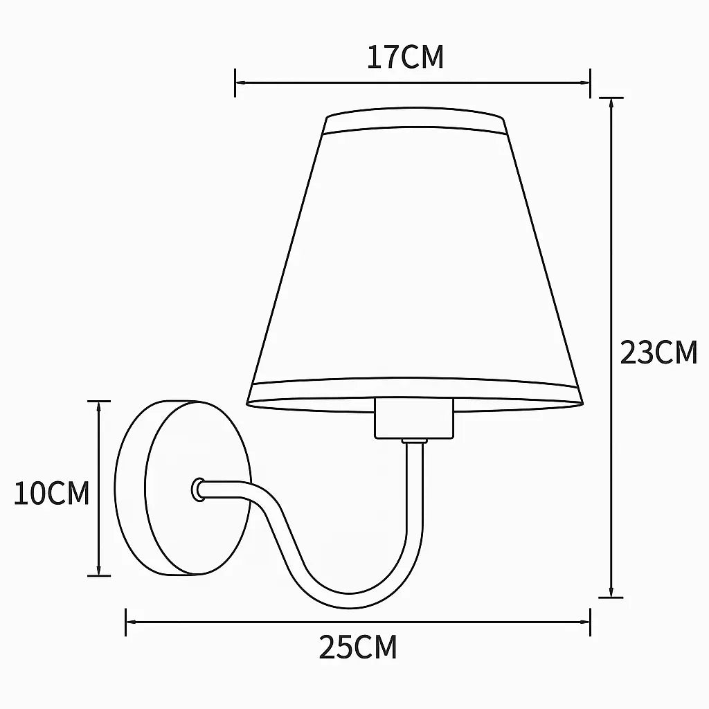 Applique murale dorée avec abat-jour en tissu – Style moderne