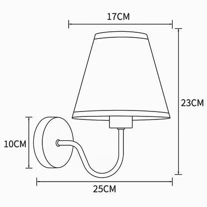 Applique murale dorée avec abat-jour en tissu – Style moderne