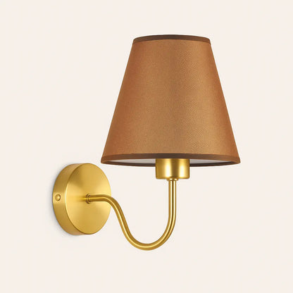 Applique murale dorée avec abat-jour en tissu – Style moderne