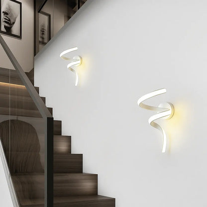 Applique murale LED design spirale – Moderne pour salon, chambre ou couloir