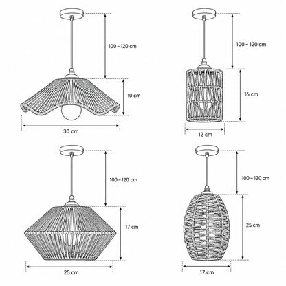 Suspension Bohème en Corde Tressée – Luminaire Naturel E27