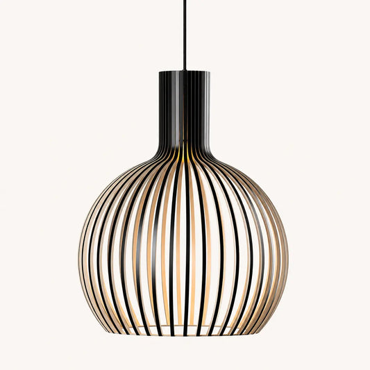 Suspension Bois à Lattes Design Scandinave Ajourée