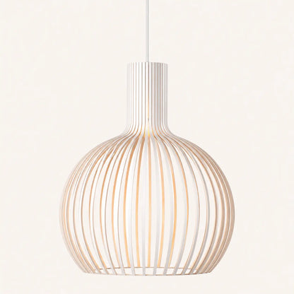 Suspension Bois à Lattes Design Scandinave Ajourée