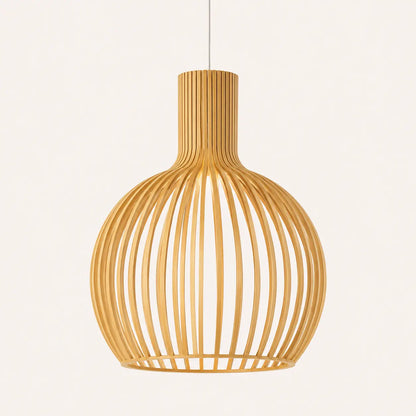 Suspension Bois à Lattes Design Scandinave Ajourée