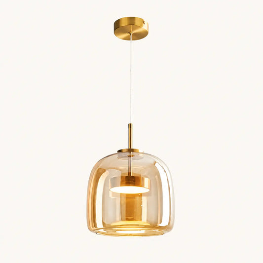 Suspension Capsule Verre Miroir Fumé Métal Design