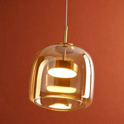 Suspension Capsule Verre Miroir Fumé Métal Design