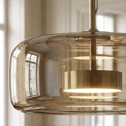 Suspension Capsule Verre Miroir Fumé Métal Design