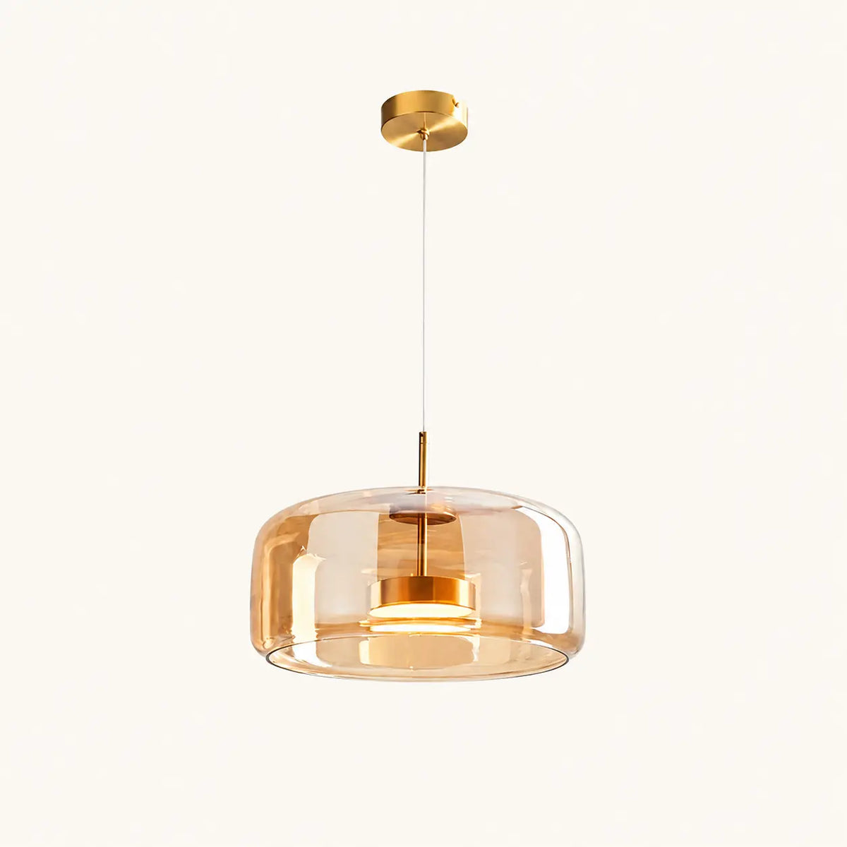 Suspension Capsule Verre Miroir Fumé Métal Design