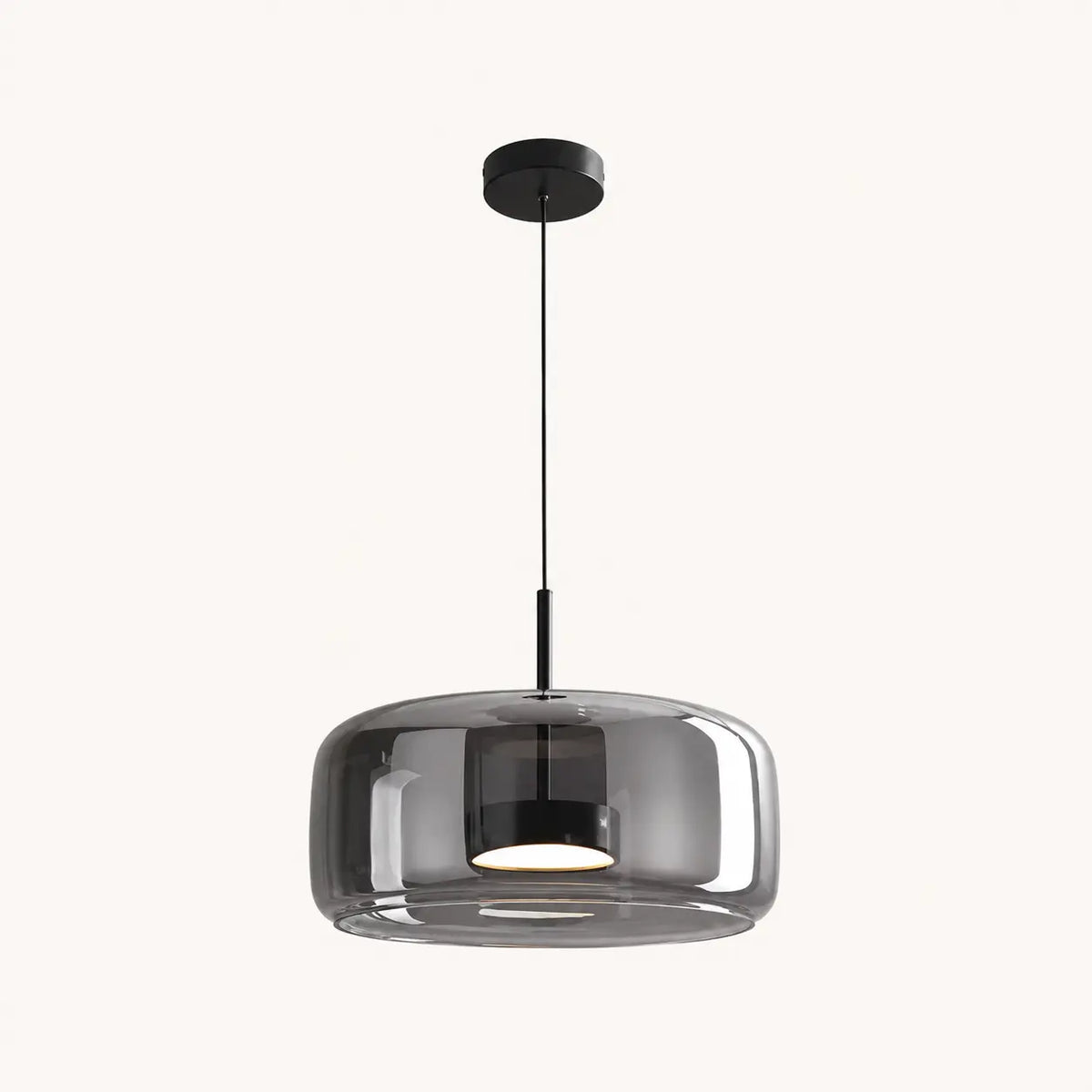 Suspension Capsule Verre Miroir Fumé Métal Design