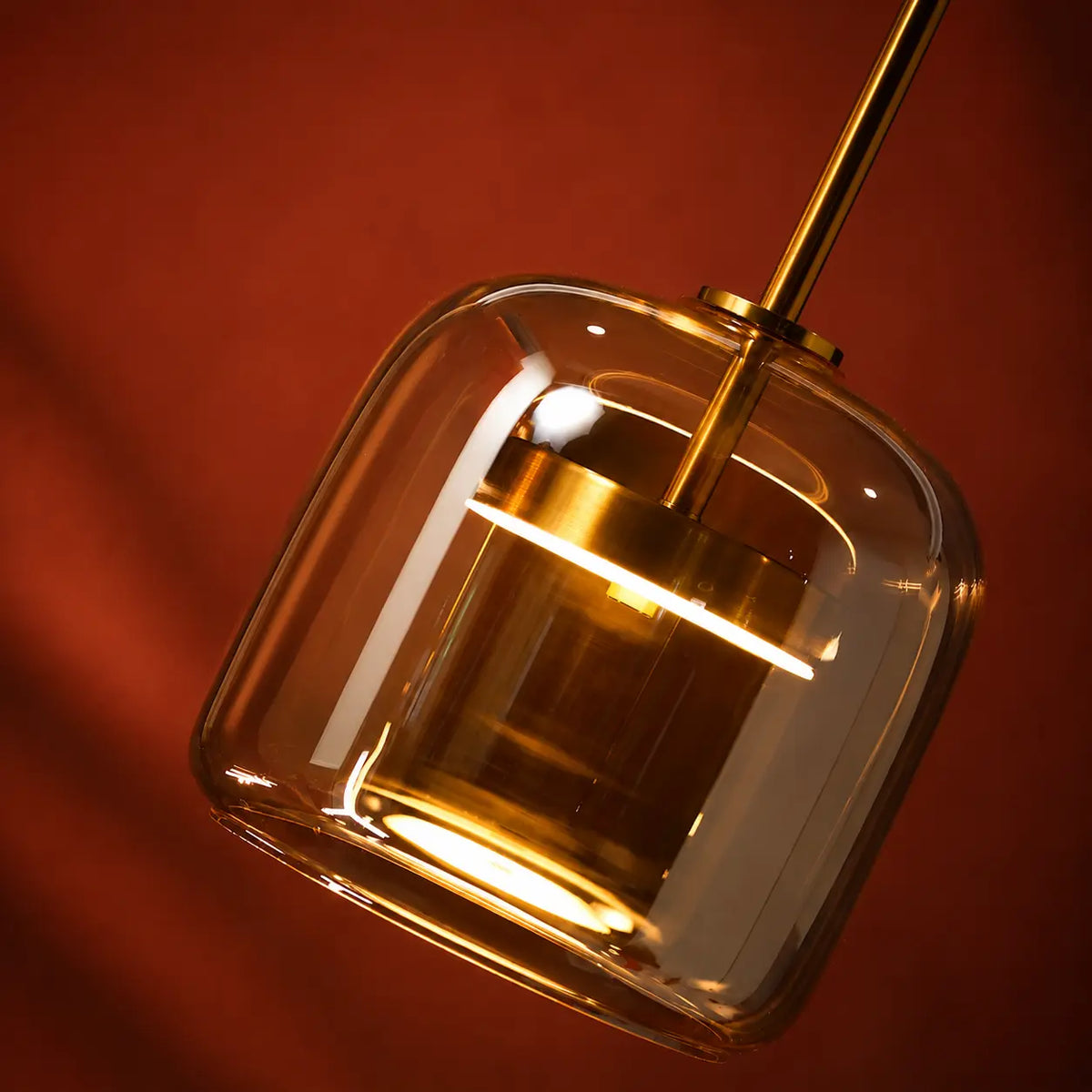 Suspension Capsule Verre Miroir Fumé Métal Design