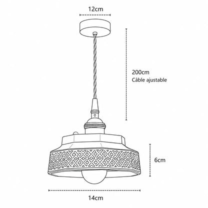 Suspension Céramique Émaillée Peinte Main Design Rétro Laiton