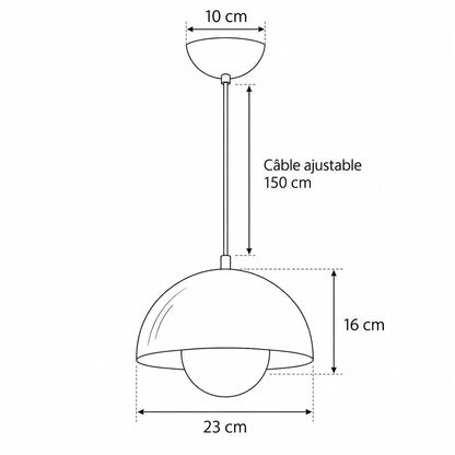 Suspension Design en Métal Laqué Éclairage LED