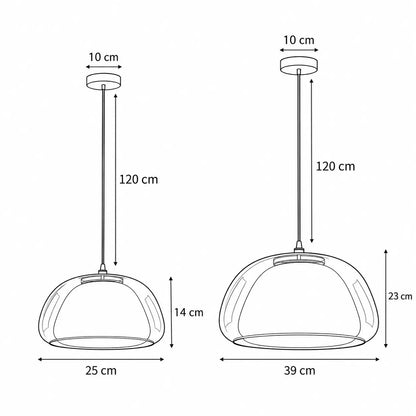 Suspension Dôme Verre Organique Design Contemporain