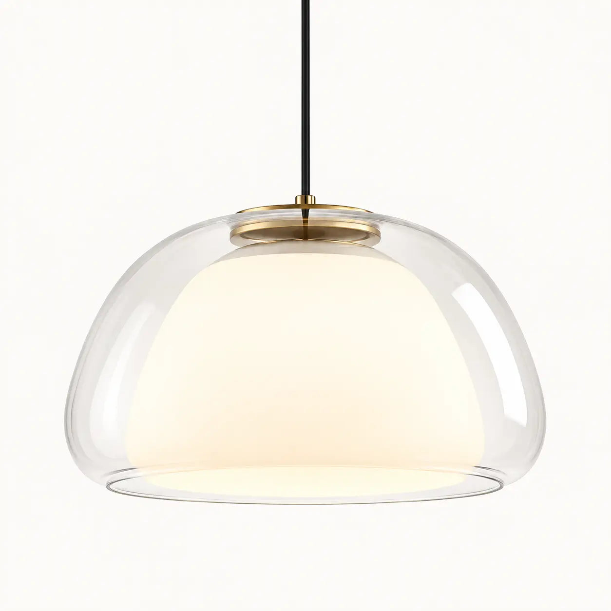 Suspension Dôme Verre Organique Design Contemporain