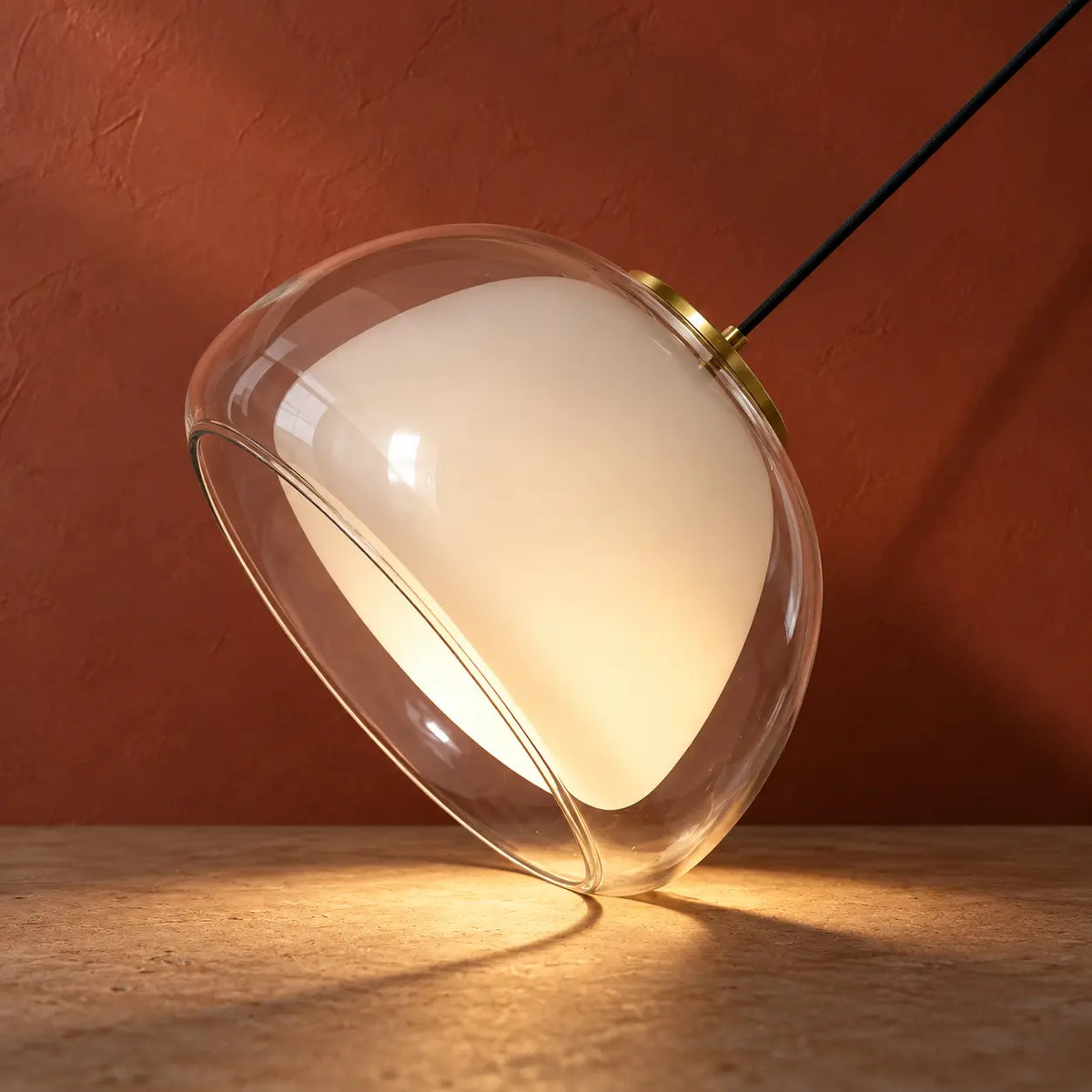 Suspension Dôme Verre Organique Design Contemporain