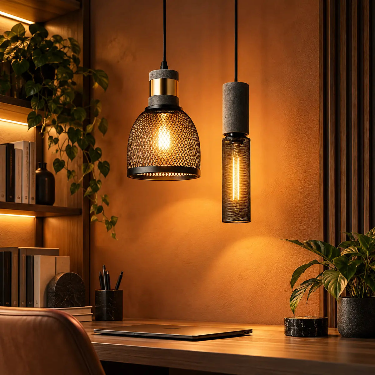 Suspension Industrielle Noire en Métal – Luminaire Vintage E27