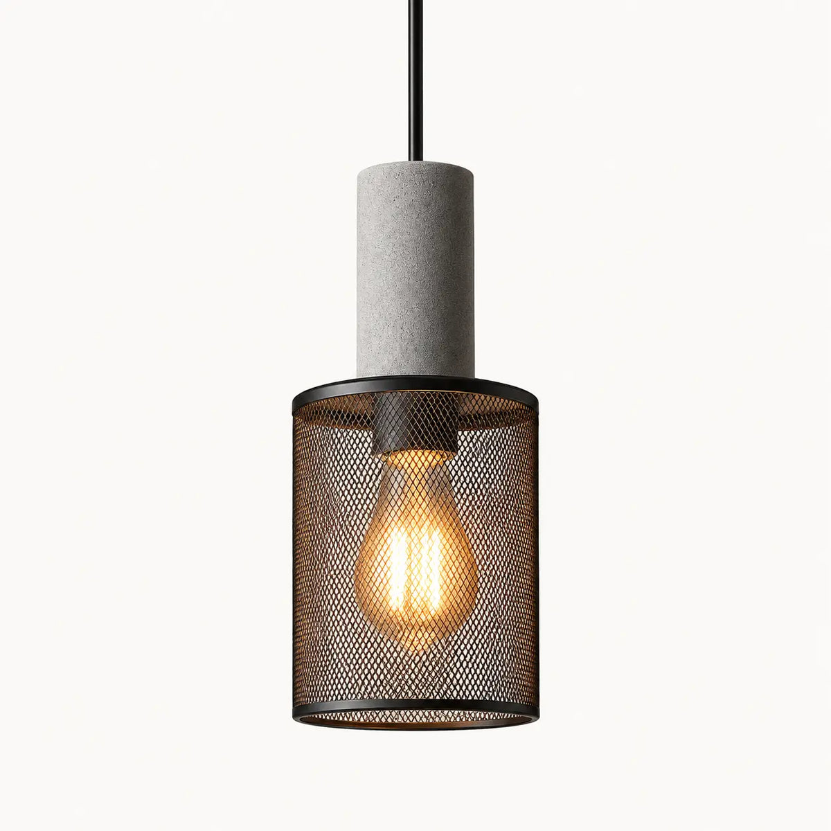 Suspension Industrielle Noire en Métal – Luminaire Vintage E27