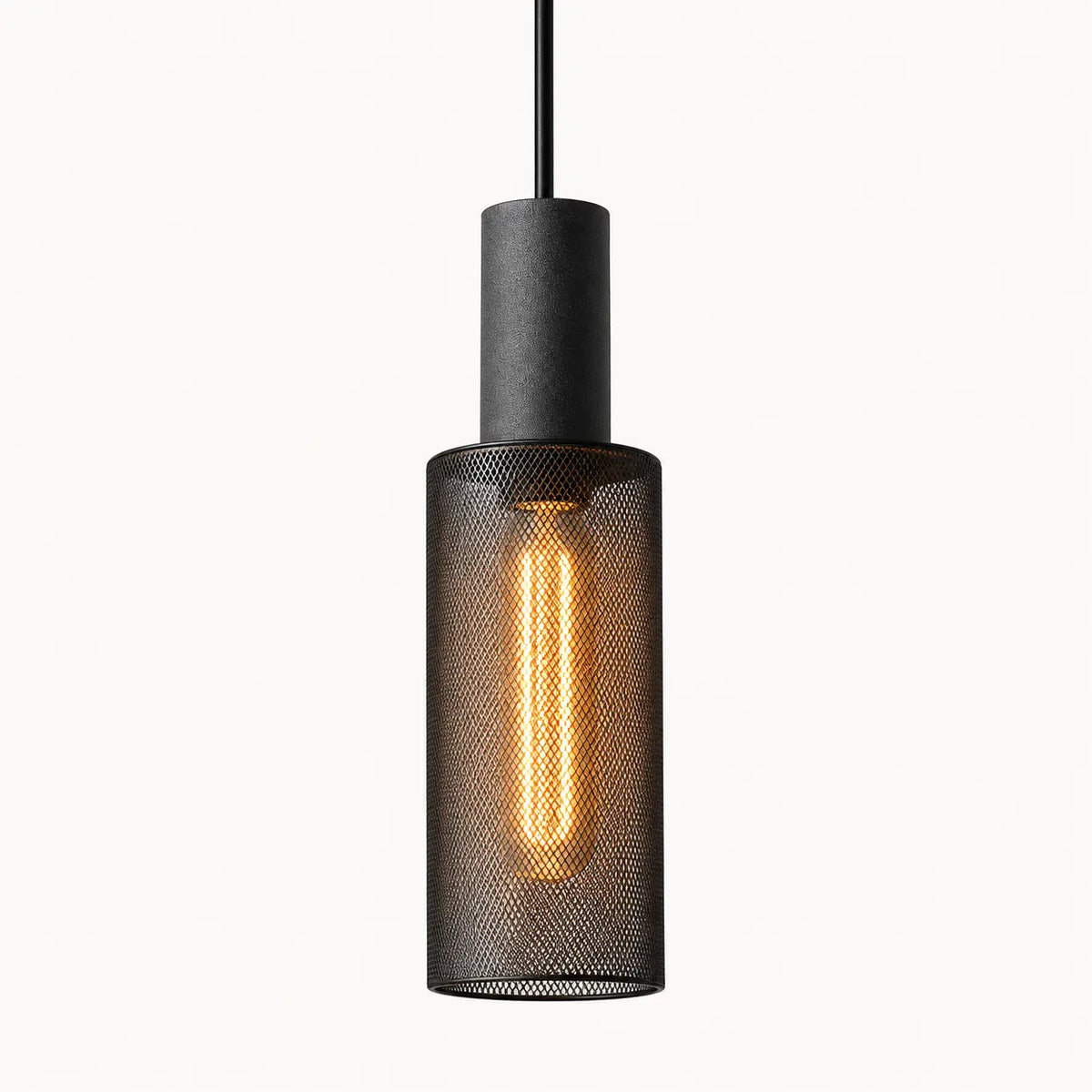 Suspension Industrielle Noire en Métal – Luminaire Vintage E27