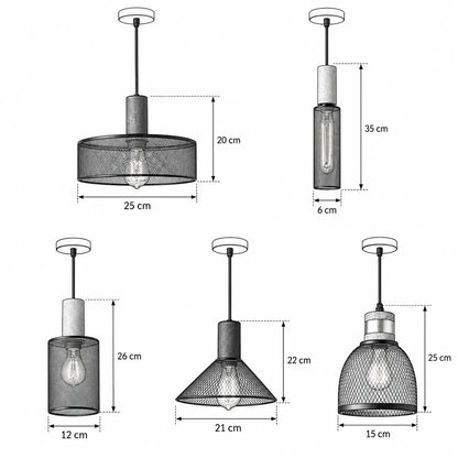 Suspension Industrielle Noire en Métal – Luminaire Vintage E27
