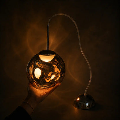 Suspension LED Design Effet Verre Fondu & Miroir