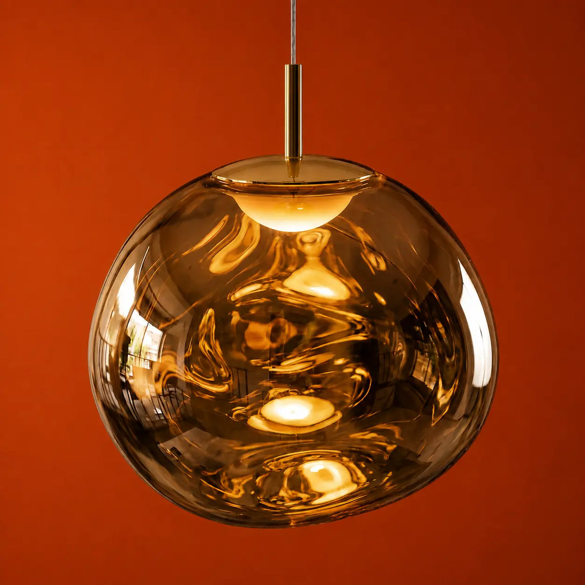 Suspension LED Design Effet Verre Fondu & Miroir