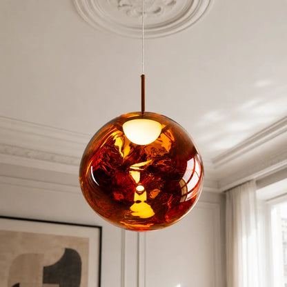 Suspension LED Design Effet Verre Fondu & Miroir