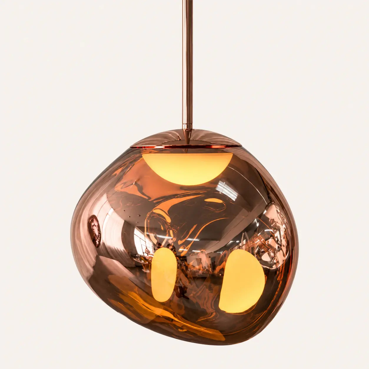 Suspension LED Design Effet Verre Fondu & Miroir