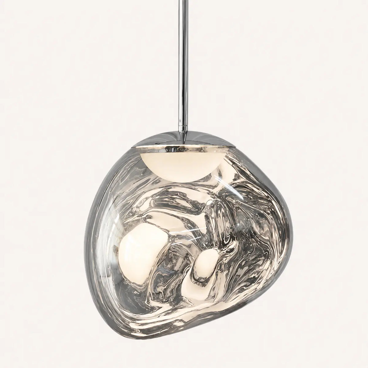 Suspension LED Design Effet Verre Fondu & Miroir