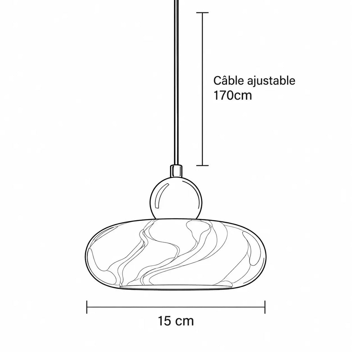 Suspension Marbre Design Sculptural Mid-Century