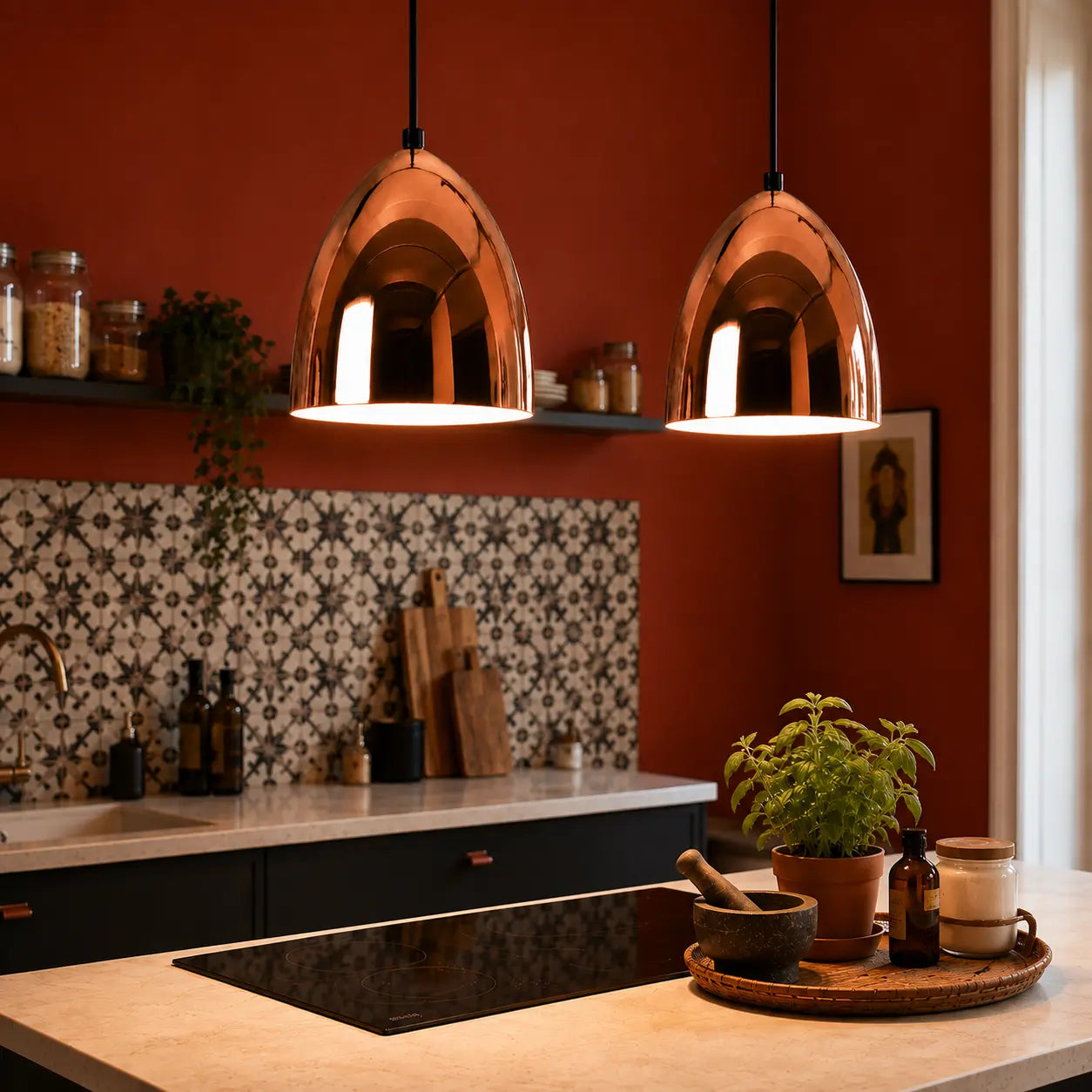 Suspension Métal Cuivré Rose Gold Design Nordique