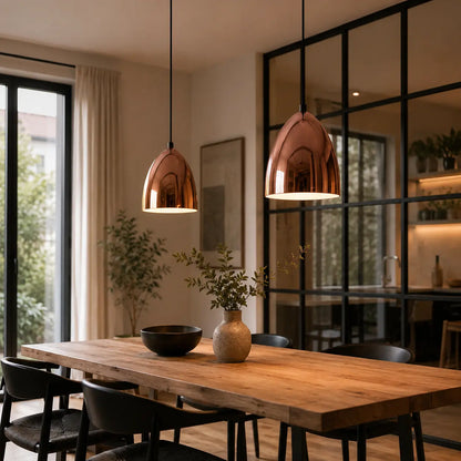 Suspension Métal Cuivré Rose Gold Design Nordique