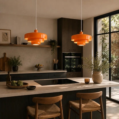 Suspension Métal Laqué Design Rétro Bauhaus Étagée