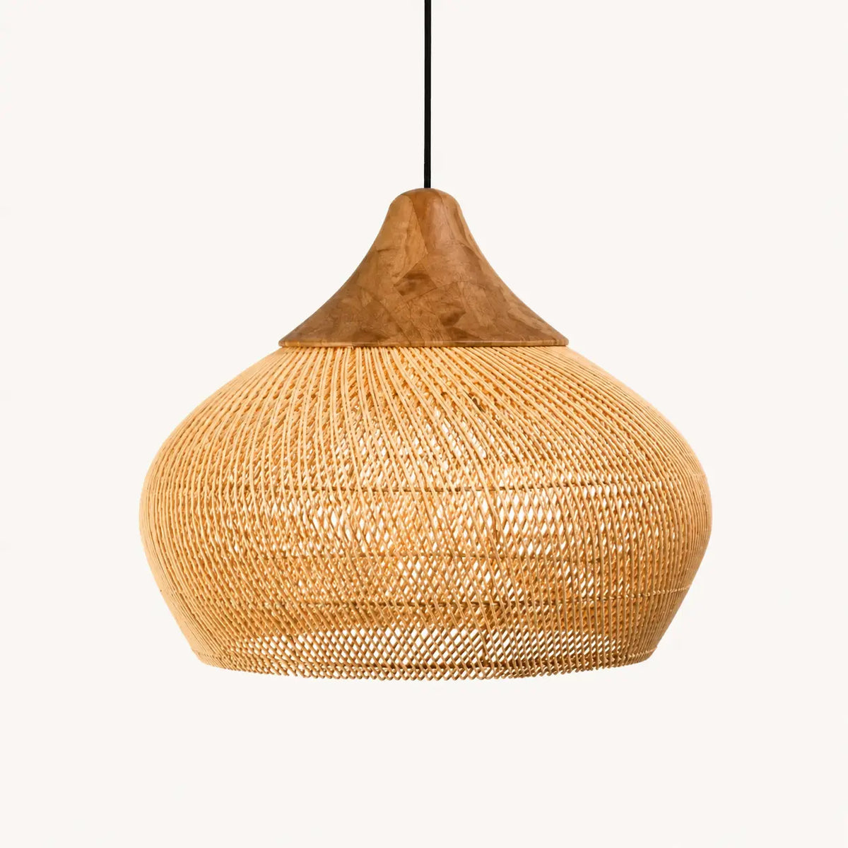 Suspension Rotin Naturel Tressage Artisanal Bohème