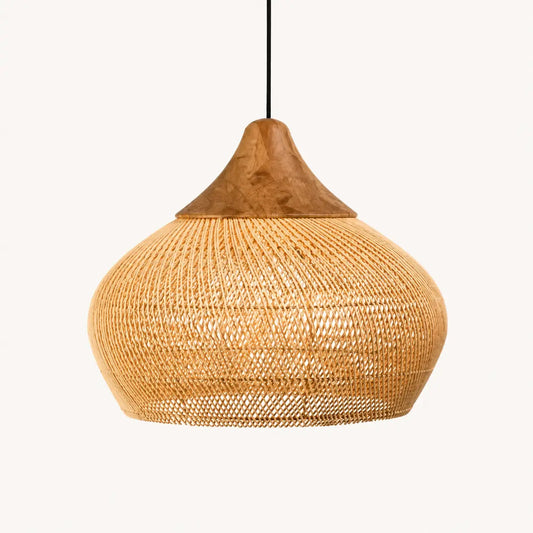 Suspension Rotin Naturel Tressage Artisanal Bohème