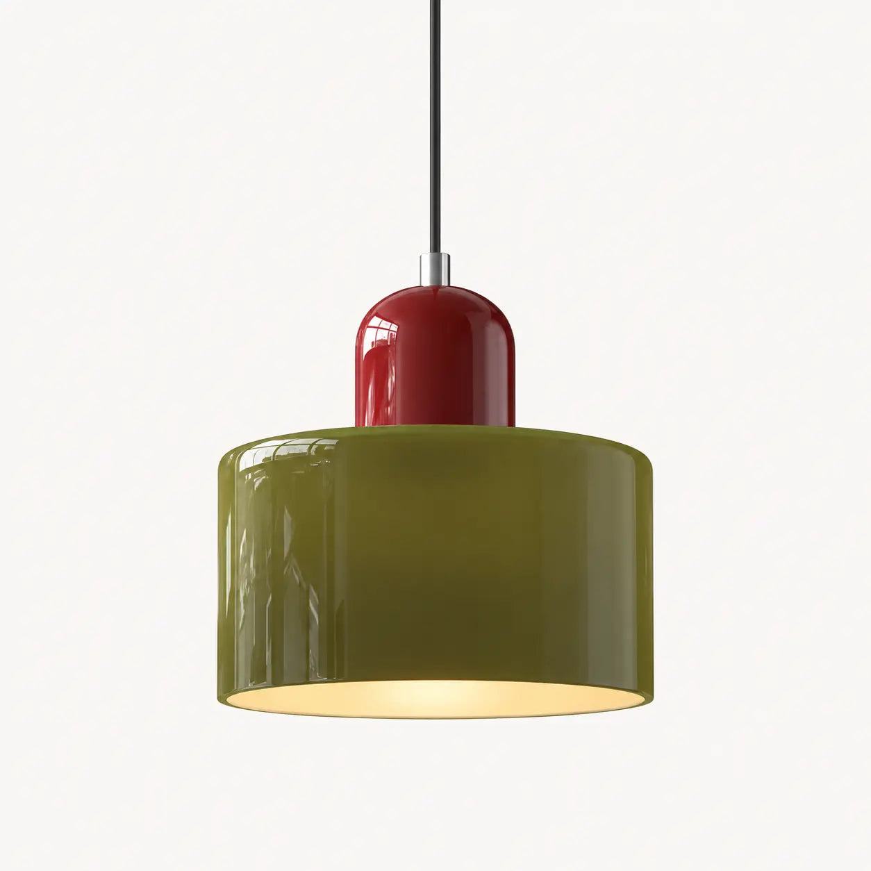 Suspension Verre Bicolore Design Bauhaus E27