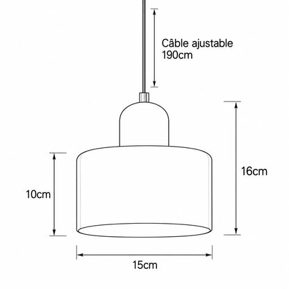 Suspension Verre Bicolore Design Bauhaus E27