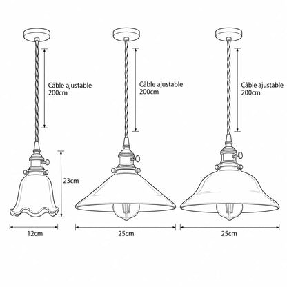 Suspension Vintage en Verre Vert et Laiton – Luminaire Rétro E27