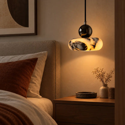 Suspension Marbre Design Sculptural Mid-Century