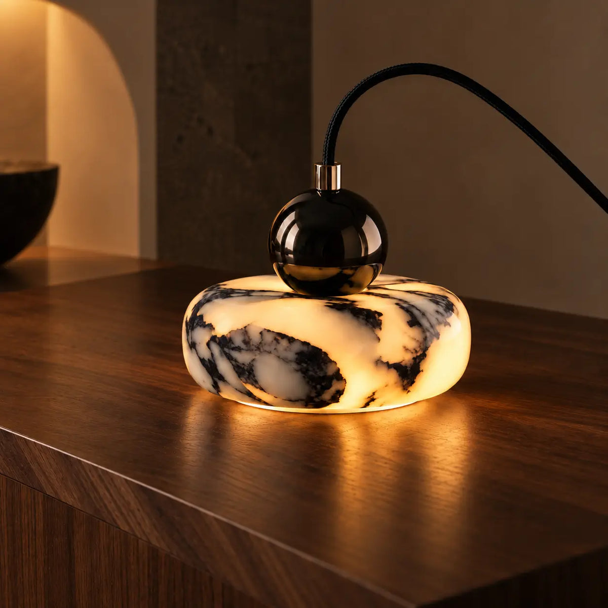 Suspension Marbre Design Sculptural Mid-Century