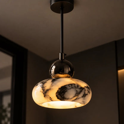 Suspension Marbre Design Sculptural Mid-Century