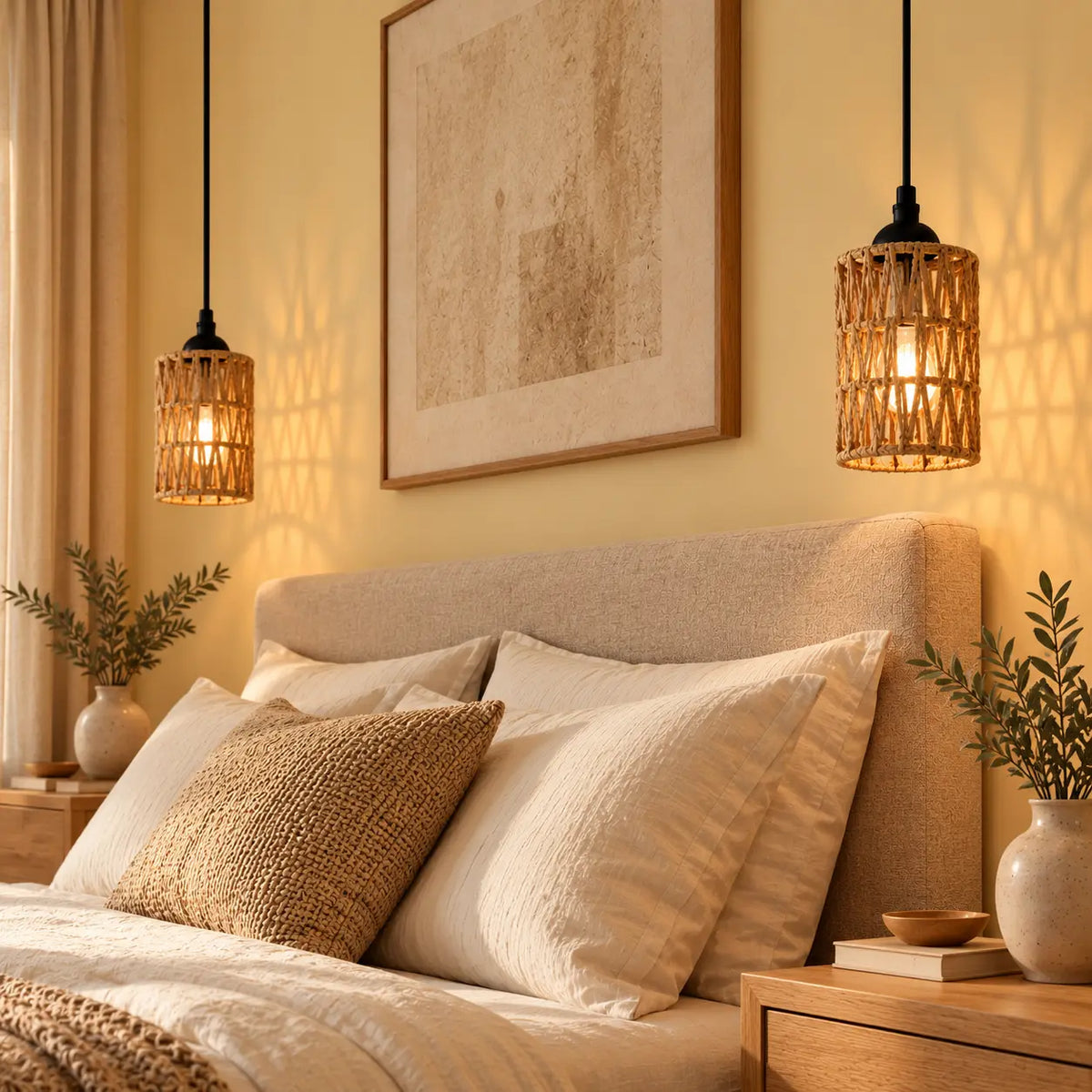 Suspension Bohème en Corde Tressée – Luminaire Naturel E27