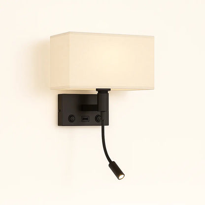 Applique murale avec liseuse LED et port USB – Design moderne chambre/salon