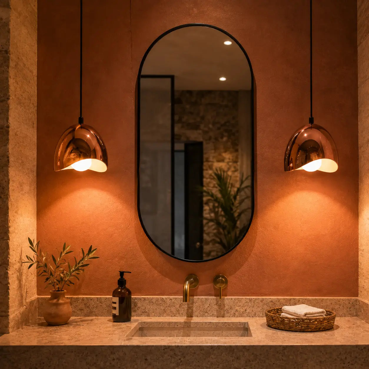 Suspension Métal Cuivré Rose Gold Design Nordique